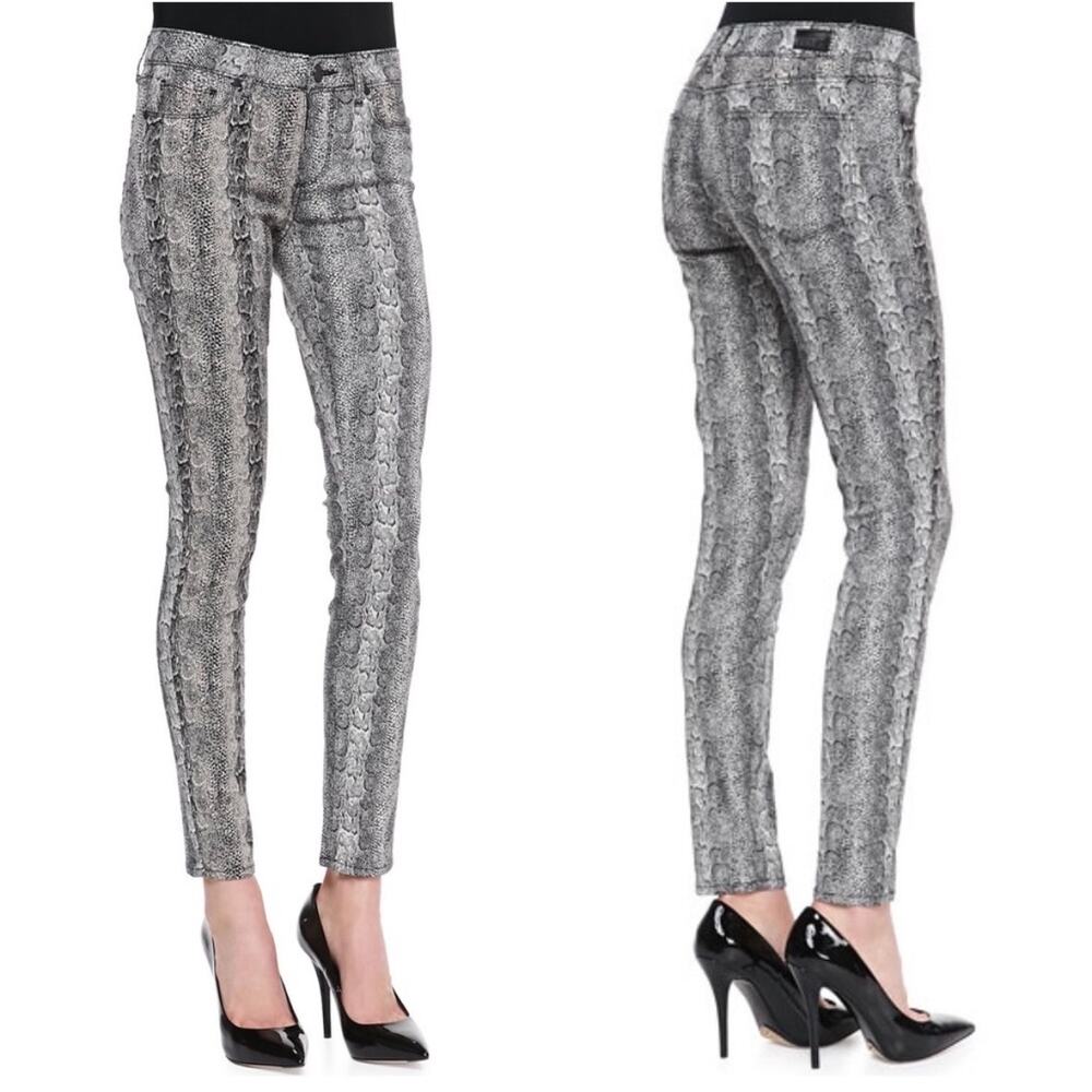 PAIGE Verdugo Ultra Skinny Snake Print Jeans Size 28 Animal Print Stretch Denim